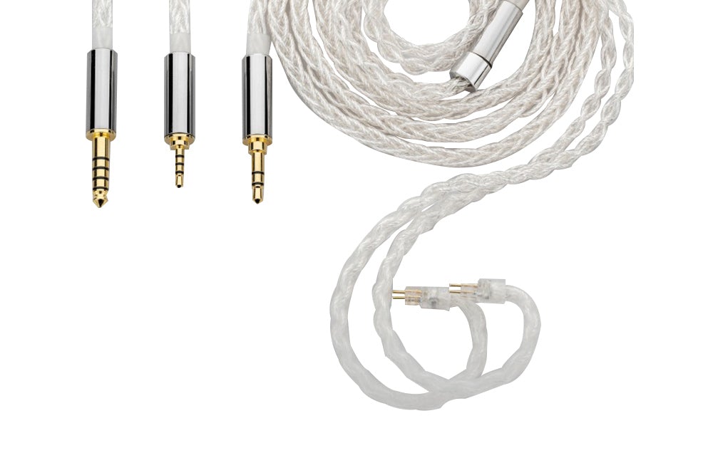 MOONDROP Line K 8-Strand Braided High Purity Silver Plated Copper IEM Cable - 0.78 2pin