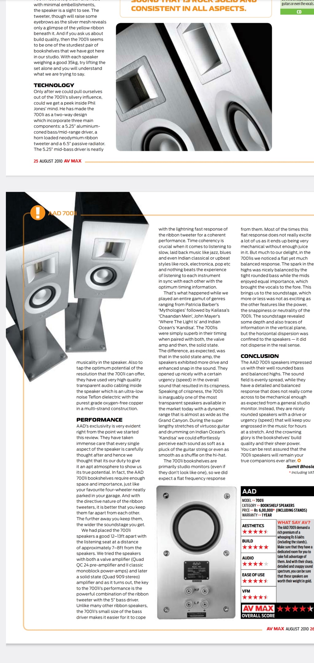 AAD 7001i Reference Speakers by Phil Jones