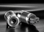 Furutech FI-52 (R) High End Grade Carbon Fibre, Stainless Rhodium 20A I.E.C. Connector (Each)