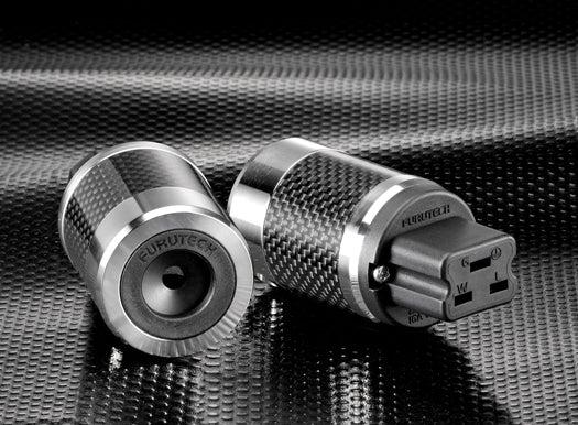 Furutech FI-52 (R) High End Grade Carbon Fibre, Stainless Rhodium 20A I.E.C. Connector (Each)
