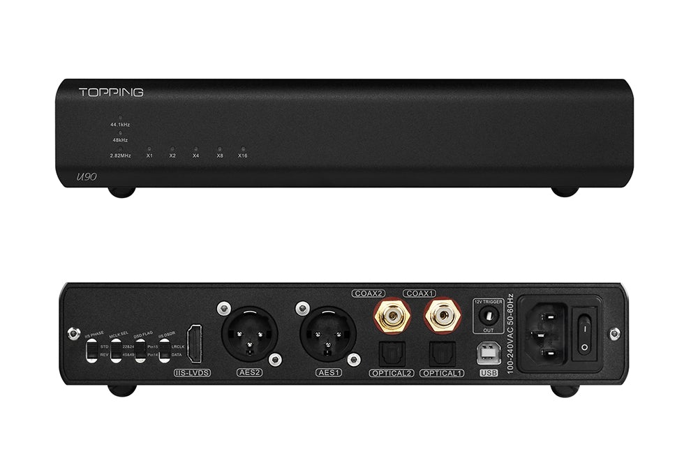 TOPPING U90 USB Bridge PCM768kHz 32Bit Native DSD512 High Res USB Interface with Multiple Outputs