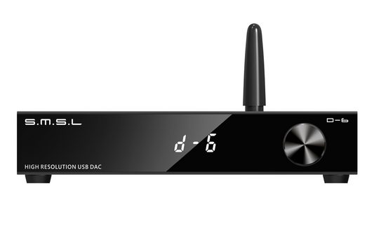 SMSL D-6 DAC Dual AK4493s Bluetooth 5.1 PCM 768kHz/32Bit DSD512 Decoder with Remote Control
