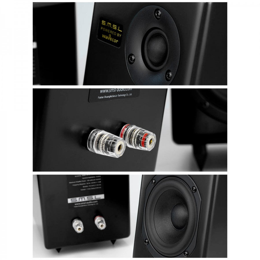 SMSL TABEBUIA WAVECOR Bookshelf Speakers 2 Way 100W 4Ω Black (Pair) - Audiophile Store